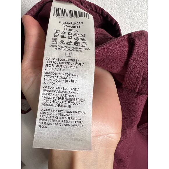 Eleventy Men’s Red Slim Fit 5-Pocket Pants Size 33 - Picture 9 of 11